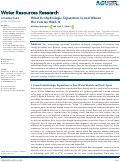 Cover page: What Ecohydrologic Separation Is and Where We Can Go With It