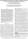 Cover page: Reading Comprehension as Embodied Action: Exploratory Findings on Nonlinear Eye Movement Dynamics and Comprehension of Scientific Texts