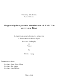 Cover page: Magnetohydrodynamic simulations of AM CVn accretion disks