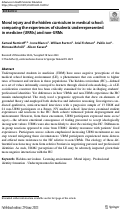 Cover page: Moral injury and the hidden curriculum in medical school: comparing the experiences of students underrepresented in medicine (URMs) and non-URMs