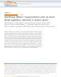 Cover page: Identifying DNase I hypersensitive sites as driver distal regulatory elements in breast cancer