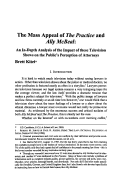 Cover page: The Mass Appeal of <em>The Practice</em> and <em>Ally McBeal</em>: An In-Depth Analysis of the Impact of these Television Shows on the Public's Perception of Attorneys