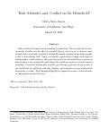 Cover page: Risk Attitudes and Conflict in the Household