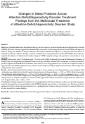 Cover page: Changes in Sleep Problems Across Attention-Deficit/Hyperactivity Disorder Treatment: Findings from the Multimodal Treatment of Attention-Deficit/Hyperactivity Disorder Study