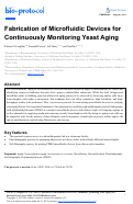 Cover page: Fabrication of Microfluidic Devices for Continuously Monitoring Yeast Aging.