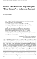 Cover page: Kitchen Table Discourse: Negotiating the "Tricky Ground" of Indigenous Research