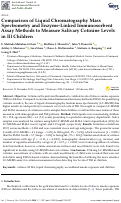 Cover page: Comparison of Liquid Chromatography Mass Spectrometry and Enzyme-Linked Immunosorbent Assay Methods to Measure Salivary Cotinine Levels in Ill Children