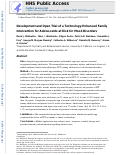 Cover page: Development and Open Trial of a Technology-Enhanced Family Intervention for Adolescents at Risk for Mood Disorders