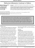 Cover page: Multisystem Inflammatory Syndrome in Children