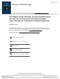 Cover page: Von Hippel-Lindau Disease: Clinical Considerations and the Use of Fluorescein-Potentiated Argon Laser Therapy for Treatment of Retinal Angiomas