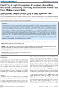 Cover page: PhylOTU: A High-Throughput Procedure Quantifies Microbial Community Diversity and Resolves Novel Taxa from Metagenomic Data