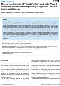 Cover page: Microarray Analysis of Tomato’s Early and Late Wound Response Reveals New Regulatory Targets for Leucine Aminopeptidase A