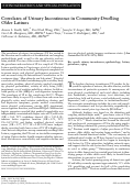 Cover page: Correlates of Urinary Incontinence in Community‐Dwelling Older Latinos