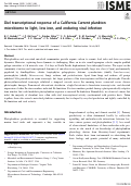 Cover page: Diel transcriptional response of a California Current plankton microbiome to light, low iron, and enduring viral infection