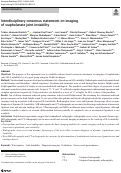 Cover page: Interdisciplinary consensus statements on imaging of scapholunate joint instability