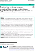 Cover page: Prioritization of ethical concerns regarding HIV molecular epidemiology by public health practitioners and researchers