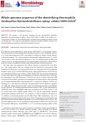 Cover page: Whole genome sequence of the denitrifying thermophile Geobacillus thermodenitrificans subsp. calidus DSM 22629T.