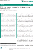 Cover page: RNA interference approaches for treatment of HIV-1 infection