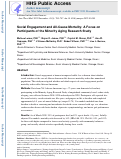 Cover page: Social Engagement and All-Cause Mortality: A Focus on Participants of the Minority Aging Research Study.