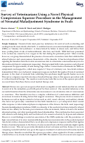 Cover page: Survey of Veterinarians Using a Novel Physical Compression Squeeze Procedure in the Management of Neonatal Maladjustment Syndrome in Foals.