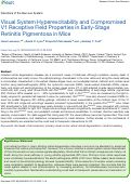 Cover page: Visual System Hyperexcitability and Compromised V1 Receptive Field Properties in Early-Stage Retinitis Pigmentosa in Mice.