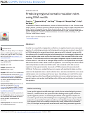 Cover page: Predicting regional somatic mutation rates using DNA motifs.