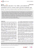 Cover page: Development and pilot of an online, personalized risk assessment tool for a breast cancer precision medicine trial