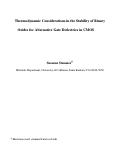 Cover page: Thermodynamic considerations in the stability of binary oxides for alternative gate dielectrics in complementary metal-oxide-semiconductors