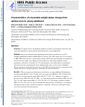 Cover page: Characteristics of a Favorable Weight Status Change From Adolescence to Young Adulthood