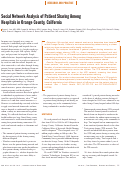 Cover page: Social Network Analysis of Patient Sharing Among Hospitals in Orange County, California