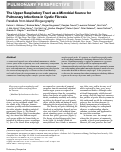 Cover page: The Upper Respiratory Tract as a Microbial Source for Pulmonary Infections in Cystic Fibrosis. Parallels from Island Biogeography