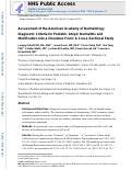 Cover page: Assessment of the American Academy of Dermatology diagnostic criteria for pediatric atopic dermatitis and modification into a checkbox form: A cross-sectional study.