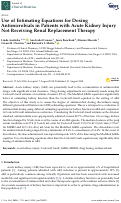 Cover page: Use of Estimating Equations for Dosing Antimicrobials in Patients with Acute Kidney Injury Not Receiving Renal Replacement Therapy