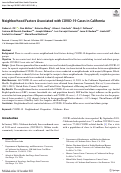 Cover page: Neighborhood Factors Associated with COVID-19 Cases in California