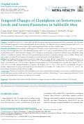 Cover page: Temporal Changes of Clomiphene on Testosterone Levels and Semen Parameters in Subfertile Men