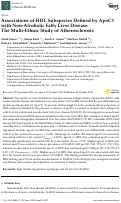 Cover page: Associations of HDL Subspecies Defined by ApoC3 with Non-Alcoholic Fatty Liver Disease: The Multi-Ethnic Study of Atherosclerosis