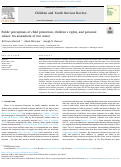 Cover page: Public perceptions of child protection, children’s rights, and personal values: An assessment of two states