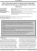 Cover page: Role of Tele-ultrasound for Teaching Ultrasound-guided  Nerve Blocks in the Emergency Department: A Case Series from Peru