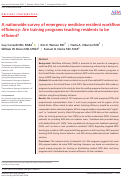 Cover page: A nationwide survey of emergency medicine resident workflow efficiency: Are training programs teaching residents to be efficient?