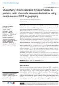 Cover page: Quantifying choriocapillaris hypoperfusion in patients with choroidal neovascularization using swept-source OCT angiography