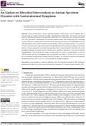 Cover page: An Update on Microbial Interventions in Autism Spectrum Disorder with Gastrointestinal Symptoms