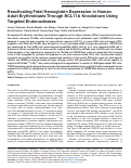 Cover page: Reactivating Fetal Hemoglobin Expression in Human Adult Erythroblasts Through BCL11A Knockdown Using Targeted Endonucleases