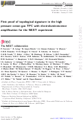 Cover page: First proof of topological signature in the high pressure xenon gas TPC with electroluminescence amplification for the NEXT experiment