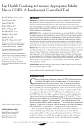 Cover page: Lay Health Coaching to Increase Appropriate Inhaler Use in COPD: A Randomized Controlled Trial