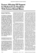 Cover page: Factors Affecting SSI Support for Sheltered Care Residents With Serious Mental Illness