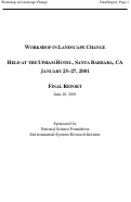 Cover page of Workshop in Landscape Change: Final Report