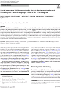 Cover page: Social Interaction Skill Intervention for Autistic Adults with Intellectual Disability and Limited Language: A Pilot of the SKILL Program