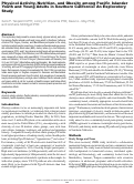 Cover page: Physical Activity, Nutrition, and Obesity among Pacific Islander Youth and Young Adults in Southern California: An Exploratory Study.