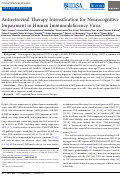 Cover page: Antiretroviral Therapy Intensification for Neurocognitive Impairment in Human Immunodeficiency Virus