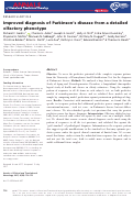 Cover page: Improved diagnosis of Parkinson's disease from a detailed olfactory phenotype